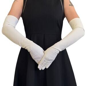 Vintage White Formal Opera Length Long Formal Wedding Evening Gloves 22" Long